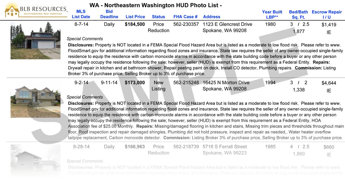 HUD Photo List Sample